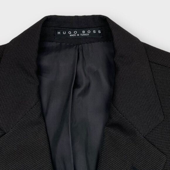 Hugo Boss Blazer Mens 40R 39R BrownTextured Wool Sport Jacket Ventless - Picture 10 of 15